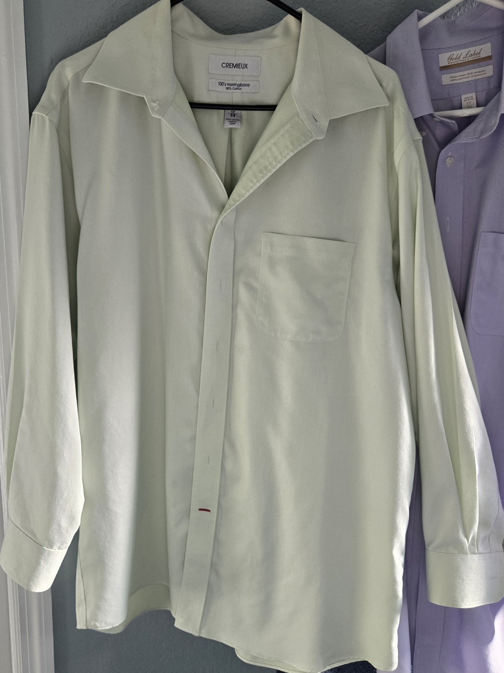 Cremeux Men’s Light Green Long-Sleeve Button Shirt